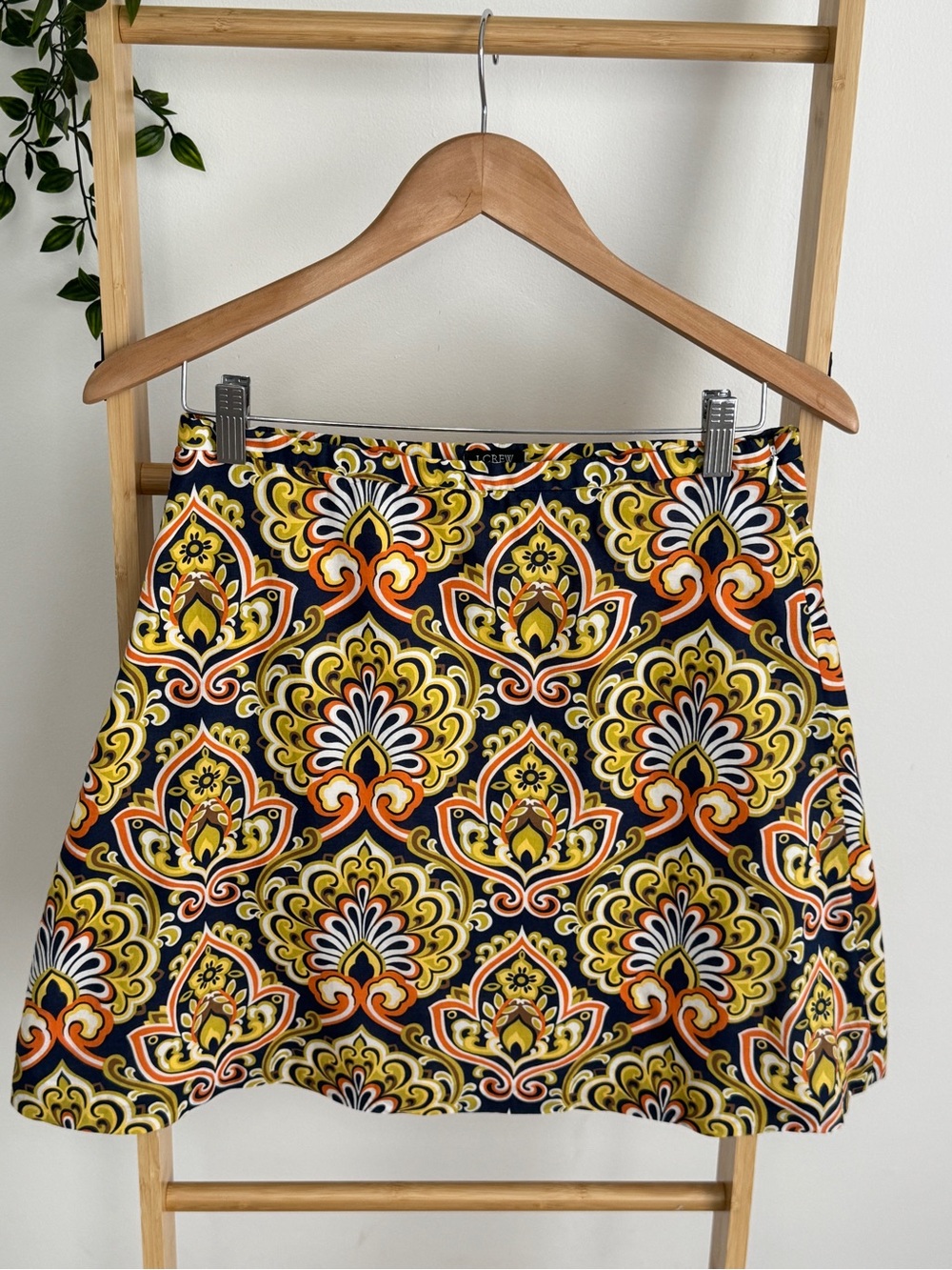 J. Crew VTG Boho Mandala Paisley Cotton A-line Pencil Mini Skirt Multicolored 2